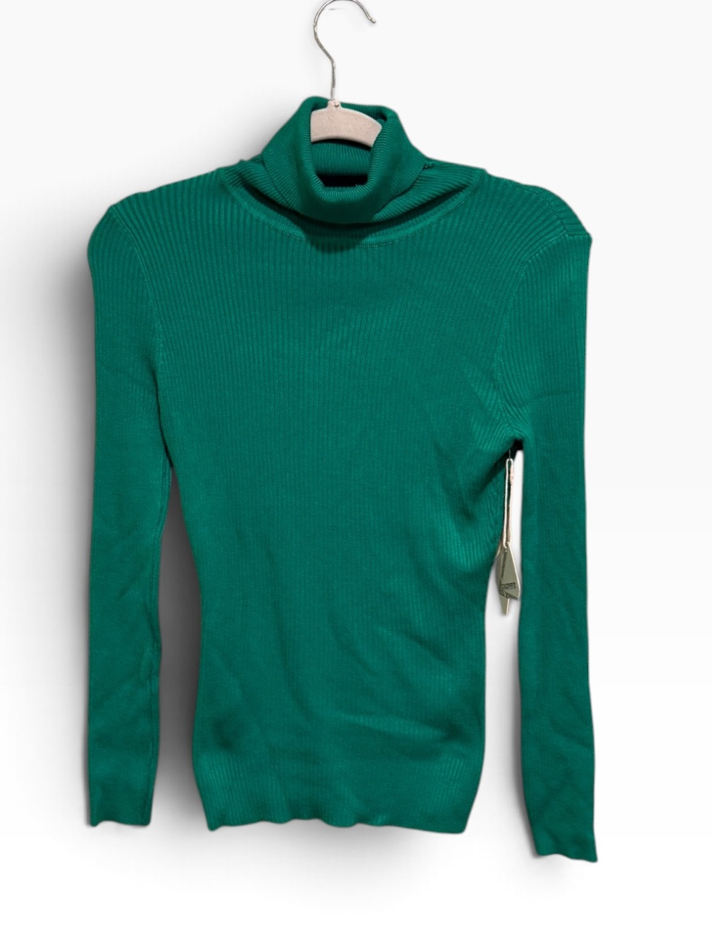 NWT VINTAGE Cocovive Ribbed Turtleneck Sweater in Emerald Green - Women's